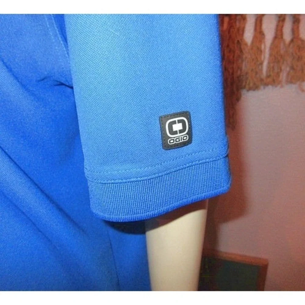 Ogio Caliber 2.0 Polo Shirt Mens 2XL Blue Performance Stretch Casual Golf Pucks